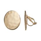 Chaps Hammered Oval Clip On Earrings, Women's, Gold