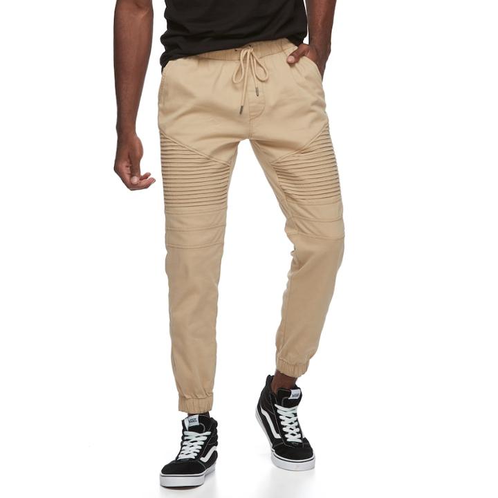 Men's Lazer Moto Jogger Pants, Size: Small, Beig/green (beig/khaki)