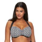 Plus Size Apt. 9&reg; Geometric Halter Bikini Top, Women's, Size: 2xl, Black