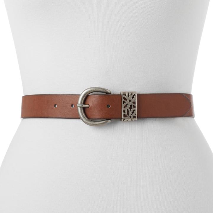 Women's Relic Floral Cutout Belt, Size: Xl, Med Brown