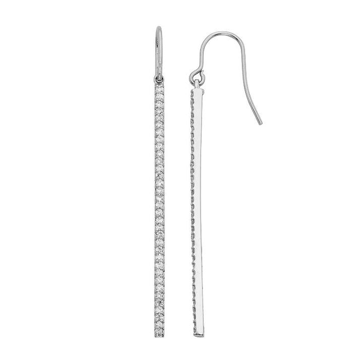 1 Carat T.w. Diamond 14k Gold Stick Drop Earrings, Women's, White