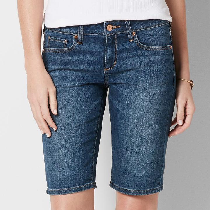 Women's Sonoma Goods For Life&trade; Faded Bermuda Jean Shorts, Size: 16, Med Blue