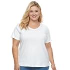 Plus Size Croft & Barrow&reg; Essential V-neck Tee, Women's, Size: 1xl, White