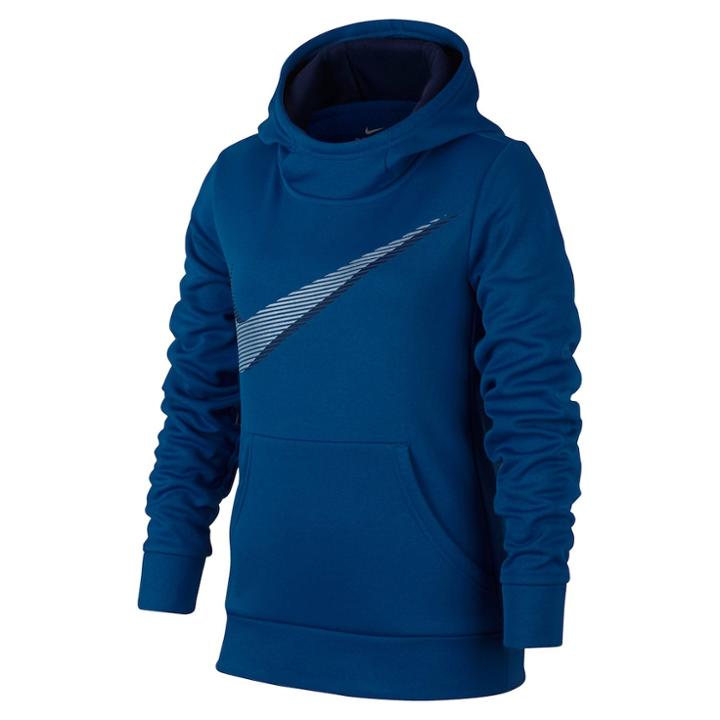 Girls 7-16 Nike Swoosh Therma Fleece Hoodie, Size: Small, Brt Blue