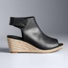 Simply Vera Vera Wang Moscow Women's Espadrille Wedge Sandals, Size: 5, Black