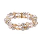 Napier Beaded & Simulated Pearl Double Row Stretch Bracelet, Women's, Pink