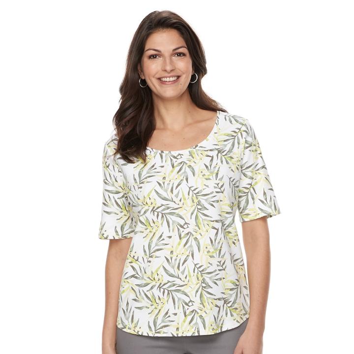 Women's Croft & Barrow&reg; Essential Elbow Sleeve Tee, Size: Medium, Med Green