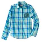 Girls 7-16 So&reg; Shine Plaid Button-down Shirt, Size: 16, Turquoise/blue (turq/aqua)