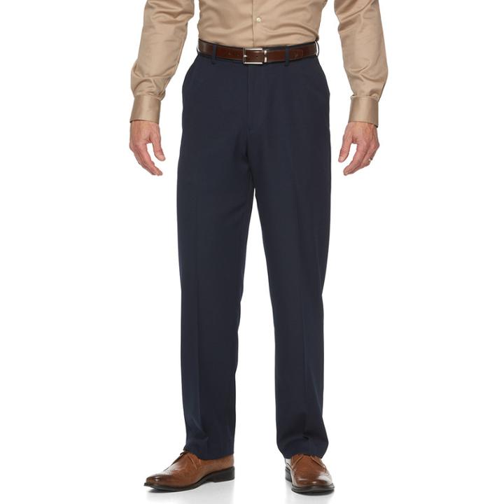 Big & Tall Croft & Barrow&reg; Essential Classic-fit Flat-front Dress Pants, Men's, Size: 46x30, Blue