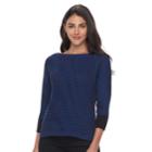 Petite Dana Buchman Boatneck Sweater, Women's, Size: M Petite, Med Blue