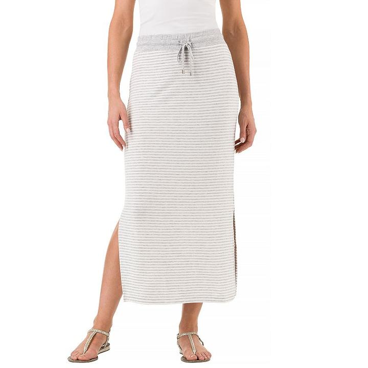 Women's Haggar Striped Maxi Skirt, Size: Large, Dark Grey
