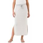 Women's Haggar Striped Maxi Skirt, Size: Large, Dark Grey