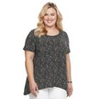 Plus Size Croft & Barrow&reg; Shark-bite Jacquard Tee, Women's, Size: 3xl, Oxford