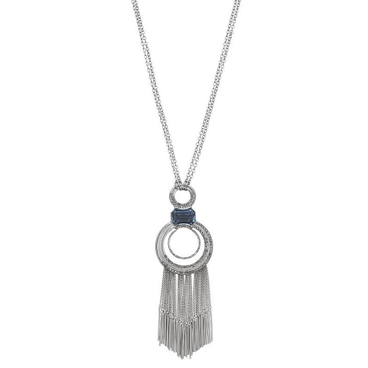 Simply Vera Vera Wang Double Strand Fringe Necklace, Women's, Blue