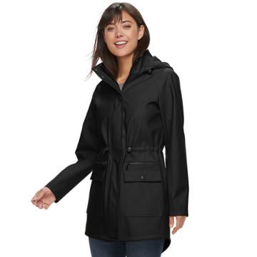 Women's Sebby Collection Anorak Rain Jacket, Size: Small, Black