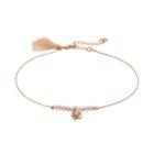 Lc Lauren Conrad Flower & Pink Tassel Anklet, Women's