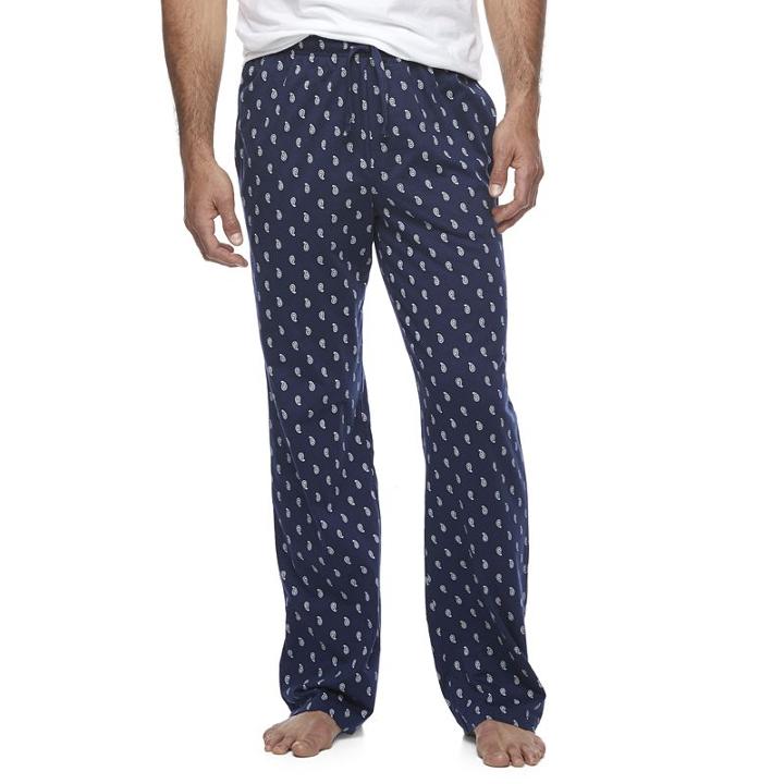 Men's Croft & Barrow&reg; True Comfort Patterned Lounge Pants, Size: Medium, Blue