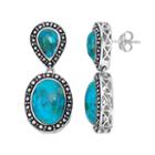 Sterling Silver Simulated Turquoise Drop Earrings, Women's, Blue