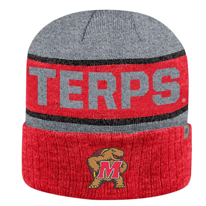 Adult Top Of The World Maryland Terrapins Below Zero Ii Beanie, Adult Unisex, Med Red