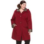 Plus Size Gallery Hooded Lined Rain Jacket, Women's, Size: 2xl, Red