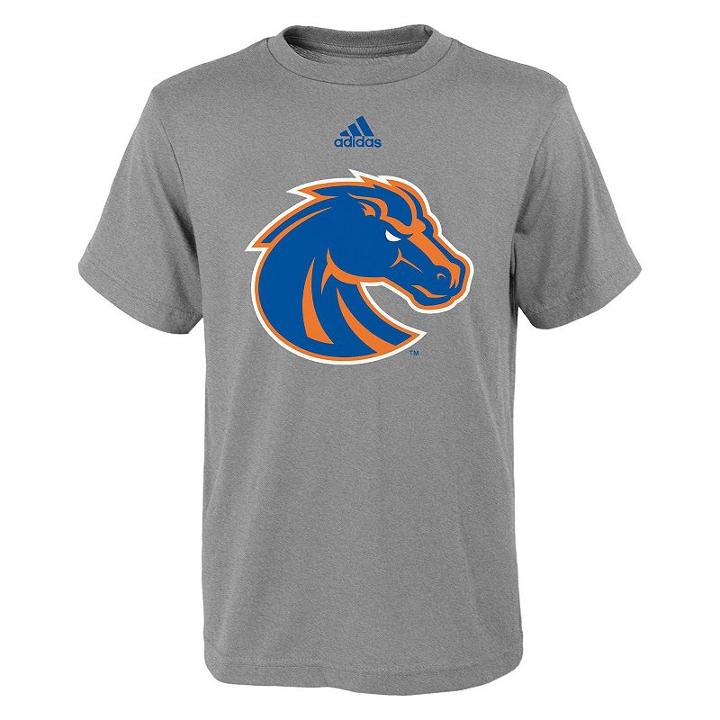 Boys 8-20 Adidas Boise State Broncos Primary Logo Tee, Boy's, Size: L(14/16), Grey Other