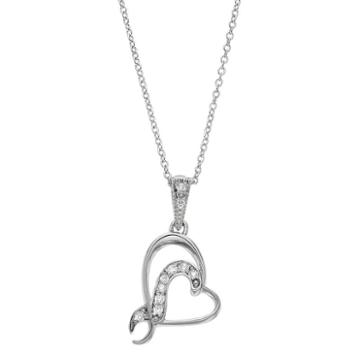 Sentimental Expressions Sterling Silver Cubic Zirconia Sister Bridesmaid Heart Necklace, Women's, Size: 18, White