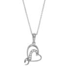 Sentimental Expressions Sterling Silver Cubic Zirconia Sister Bridesmaid Heart Necklace, Women's, Size: 18, White
