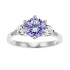 Purple 3-stone Ring, Women's, Size: 6