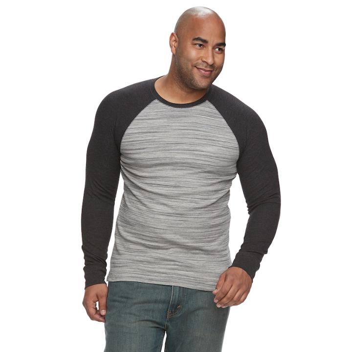 Big & Tall Urban Pipeline&reg; Maxflex Stretch Thermal Regular-fit Raglan Tee, Men's, Size: 3xl Tall, Black