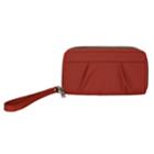 Travelon Signature Rfid-blocking Pleated Double Zip Clutch Wallet, Adult Unisex, Red