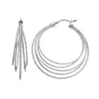 Amore By Simone I. Smith Sterling Silver Textured Concentric Hoop Earrings, Women's
