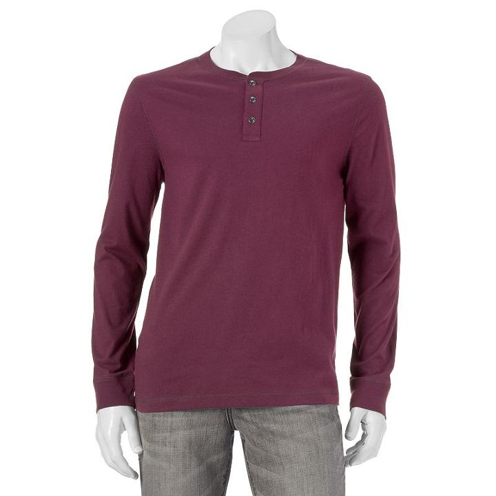 Men's Sonoma Goods For Life&trade; Modern-fit Everyday Henley, Size: Xxl, Red