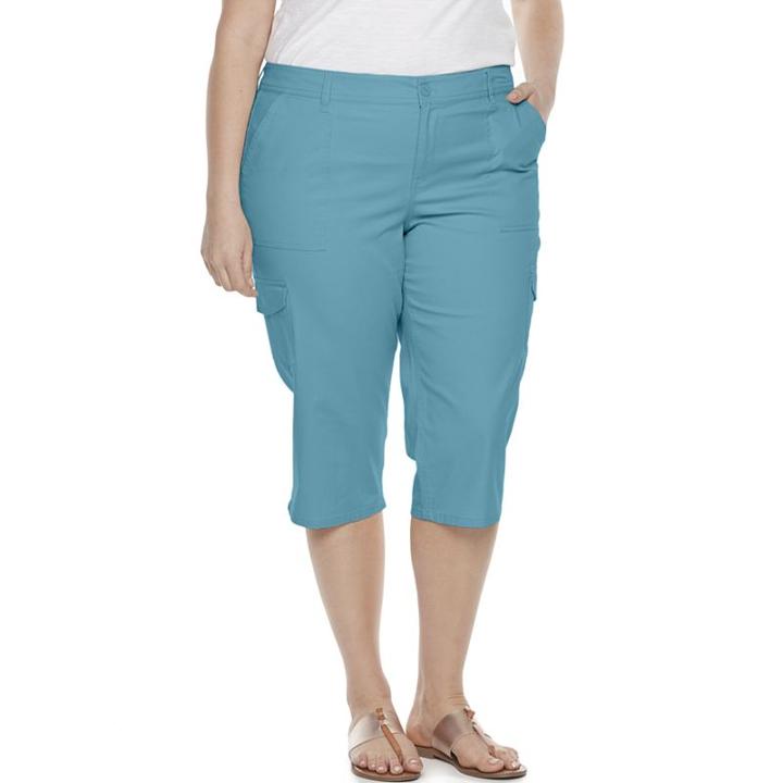 Plus Size Gloria Vanderbilt Yvonne Capris, Women's, Size: 24 W, Dark Blue