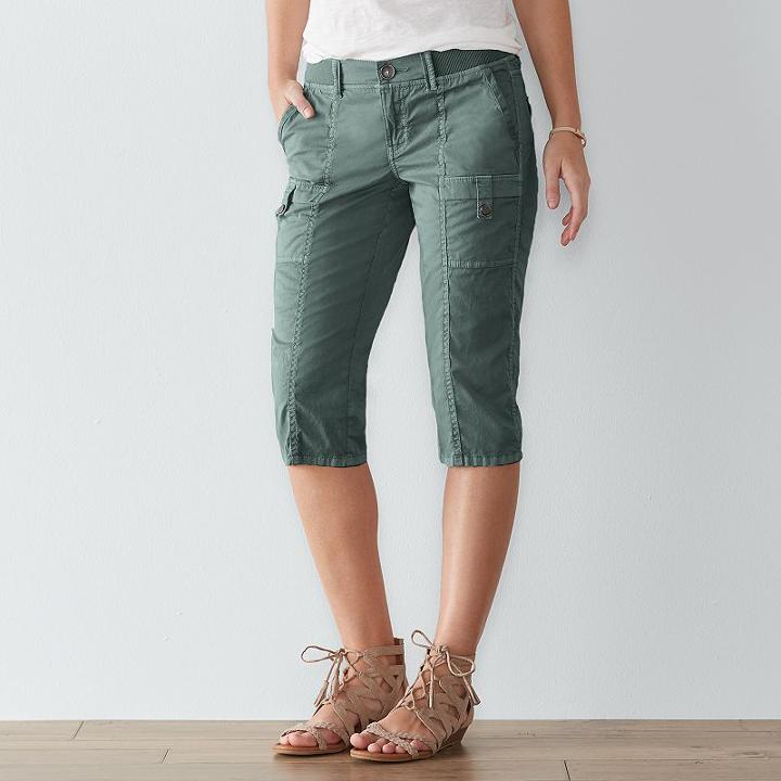 Women's Sonoma Goods For Life™ Comfort Waist Skimmer Shorts, Size: 10, Grey