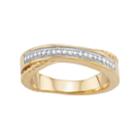 Sterling Silver 1/10 Carat T.w. Diamond Crisscross Ring, Women's, Size: 6, White