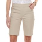 Women's Croft & Barrow&reg; Pull-on Bermuda Shorts, Size: 16, Beig/green (beig/khaki)