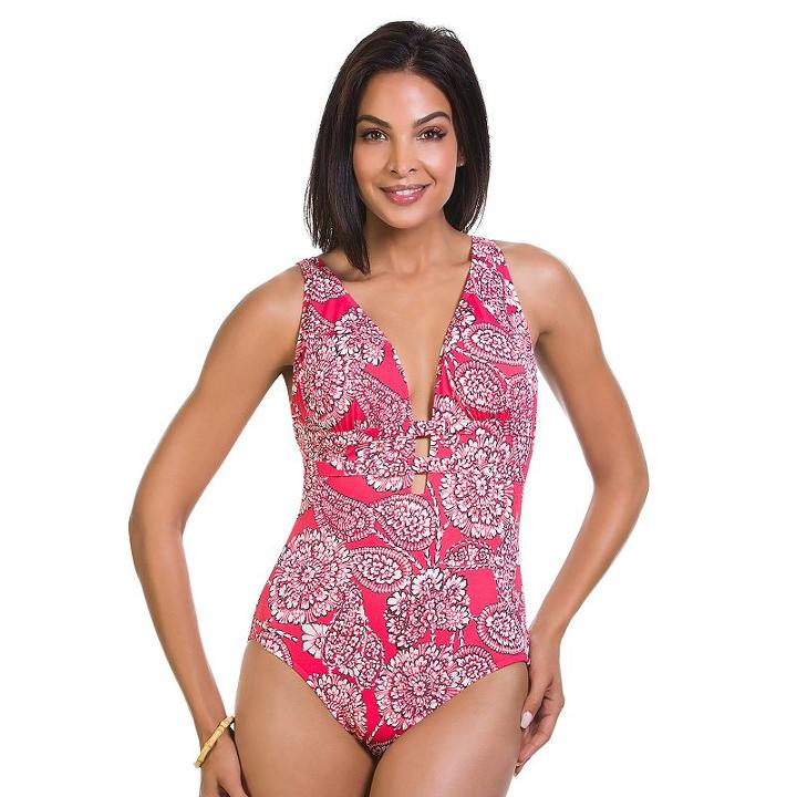 Women's Upstream Tummy Slimming Strappy One-piece Swimsuit, Size: 8, Lt Orange