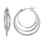 Simply Vera Vera Wang Tiered Nickel Free Triple Hoop Earrings, Women's, Silver