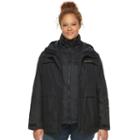 Plus Size Columbia Eagles Call Hooded 3-in-1 Systems Jacket, Women's, Size: 1xl, Grey (charcoal)