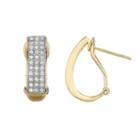 10k Gold Over Silver 1/4 Carat T.w. Diamond J-hoop Earrings, Women's, White
