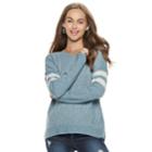 Juniors' Pink Republic Varsity Striped Sweater, Teens, Size: Large, Light Blue