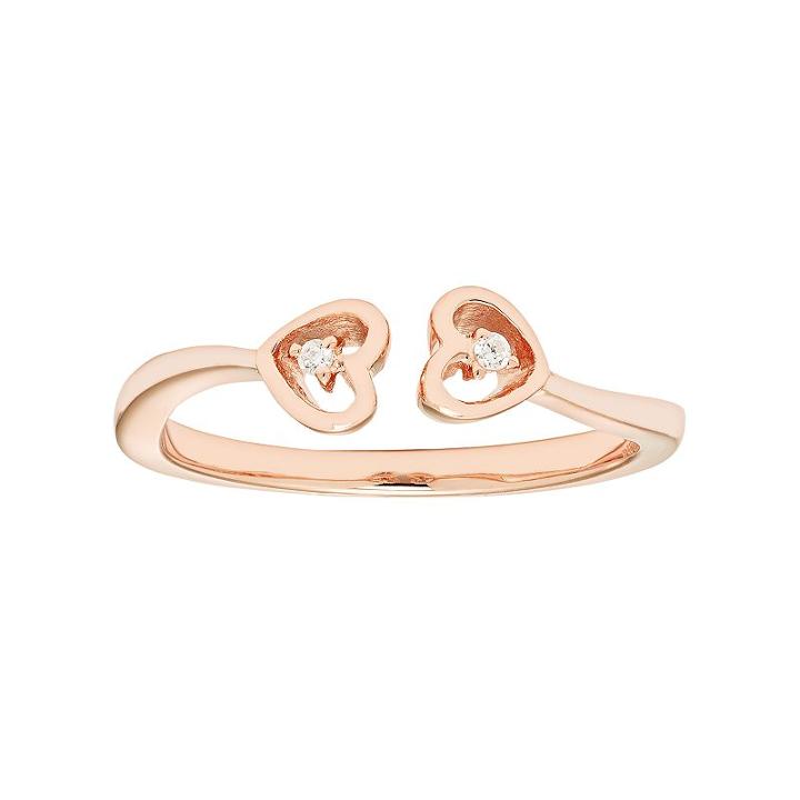 10k Gold Diamond Accent Heart Promise Ring, Women's, Size: 5, White