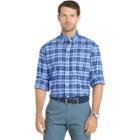 Men's Izod Saltwater Regular-fit Plaid Stretch Button-down Shirt, Size: Xxl, Brt Blue