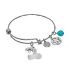 Love This Life Simulated Turquoise Stainless Steel & Silver-plated Beach Charm Bangle Bracelet, Women's, Blue