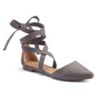 Candie's&reg; Women's Lace-up D'orsay Flats, Size: 10, Med Grey