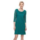 Women's Dana Buchman Lace Shift Dress, Size: Medium, Green