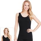Women's Cuddl Duds Softwear Reversible Tank, Size: Medium, Black