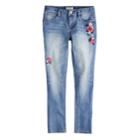Girls 7-16 Mudd&reg; Destructed Denim Skinny Jeans, Size: 14, Med Blue
