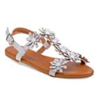 Laura Ashley Floral Toddler Girls' Sandals, Size: 12, White