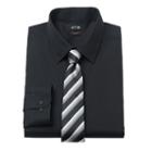 Men's Apt. 9&reg; Slim-fit Dress Shirt & Tie Set, Size: M-34/35, Black